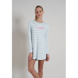 Tom Tailor Pure Cotton Dames Nachthemd - Blauw -Maat 40