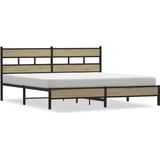 vidaXL - Bedframe - zonder - matras - metaal - sonoma - eikenkleurig - 180x200 - cm