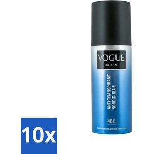 Vogue Men - Nordic Blue - Deodorant Spray - Anti-transpirant - 150 ml - Bulkverpakking - 10 stuks