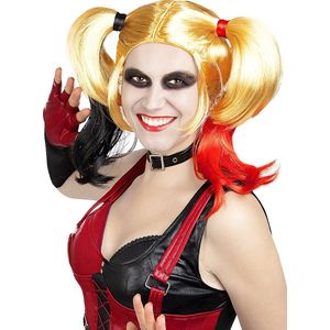 FUNIDELIA Harley Quinn Arkham City pruik voor vrouwen - Geel