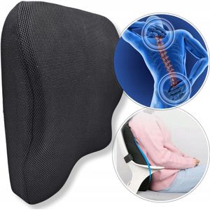 Ergonomische Lendekussen Zwart - Verlicht Rugpijn op Stoel
