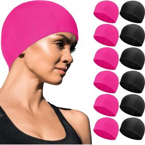Hoge elasticiteit zwemhoeden - 12 stuks comfortabele antislip badmutsen voor zwemmen - mannen vrouwen kinderen - familie team zwemclub - baden en atleten