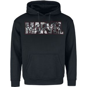 Marvel Logo Group B&W Outline Heren Trui met capuchon - zwart - S