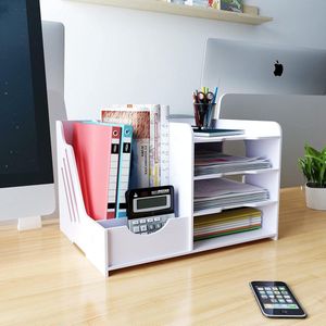 4-Tier Witte Brief Lade Bureau Organizer A4 File Rack Papiersorteerder - Verticaal Horizontaal Opbergdoos Tijdschrift File Houder Bureau Organizer
