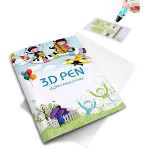 DiverseGoods 3D-pen Sjabloon Set - Kleurrijk 40 Patronen - 3D-printpen Sjabloon - Tekenboek met Herbruikbaar Transparant PVC - Tekenbord voor Kinderen en Volwassenen - 3D-pen Accessoires
