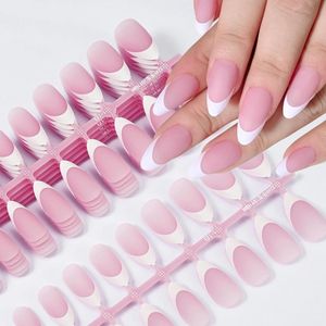 150 stuks nageltips - volledige cover - matte nageltips - witte Franse press-on nagels - nagelverlenging - nagels om op te plakken - nageltips set voor nagels - pastelpaars