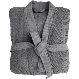 Heckett Lane Badjas Katoen Grant - Classic Anthracite - Maat S - Badjas 100% Katoen - Badjas Dames - Badjas Heren