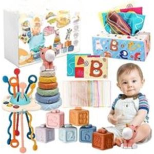 Montessori-speelgoed, 4-in-1 spelletjes voor baby‘s 6-9 maanden