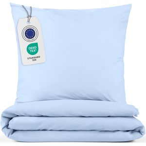 Blumtal Evolon® Dekbedovertrek met Kussensloop - Anti-Allergisch - Tegen huisstofmijt - 155 x 220 cm - 2 Kussenslopen 80 x 80 cm - Lichtblauw