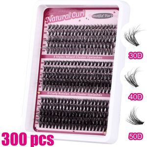 lashes 300 stuks - 30D+40D+50D - 10-18 mm D krul - Pre-Made Volume Fans - Pre-Made Fans - Wimperextensions - Cluster - Lashes - Naturel - Stukjes wimpers - Diy lashes