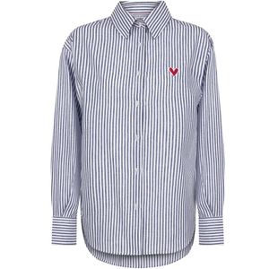 Felix Hardy - Overhemd - Navy - Oversize Blouse - Poplin Katoen Linnen - Lange Mouw Dames