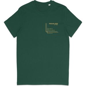 T Shirt Heren - Gepersonaliseerd - Trotse Vader Cadeau - Groen - XS