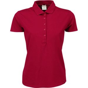 Women´s Luxury Stretch Polo met korte mouwen Deep Red - L
