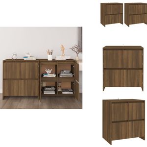 vidaXL Dressoir - Dressoirs - Boekenkast - Kast - Dressoirs 2 st 70x41x75 cm spaanplaat bruineikenkleurig