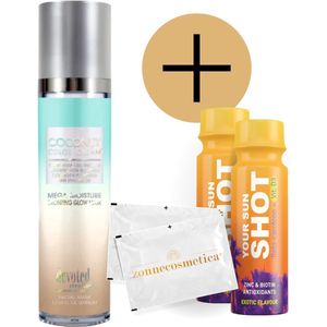 Devoted Creations - Coconut Color Cream + 2 Your Sun Shots + 2 Verfrissingsdoekjes