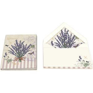 Kartos - Lavanda- luxe Italiaans briefpapier - 10 kaarten met 10 enveloppen - moederdag cadeautje - schrijven - papier - italiaans papier - lavendel