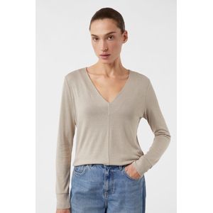 comma - T-Shirt - Viscoseblend - Lange Mouwen - V-hals