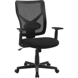 FurnStar - Office Chair - Ergonomic Computer Chair with Tilting Mechanism - Adjustable Armrests - Load Capacity up to 120 kg - Black