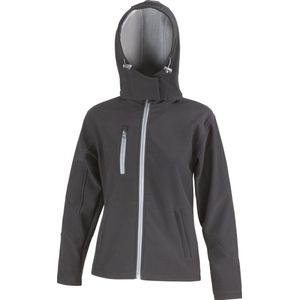 Result Core Ladies Tx Performance Hooded Soft Shell Jacket R230F - Black / Grey - XL