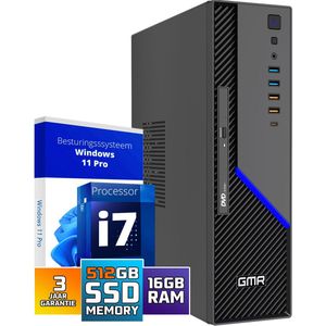 GMR Ultra SFF i7 Office PC - Business Office Computer | 16 GB RAM | 512GB SSD M.2 | DVD±RW | Windows 11 Pro | WiFi-Bluetooth