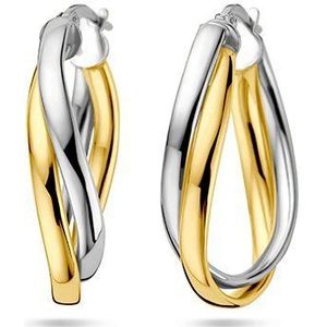 Creolen - Zilver Verguld - Bi-color - 1 Micron - 27.5 mm Hoogte