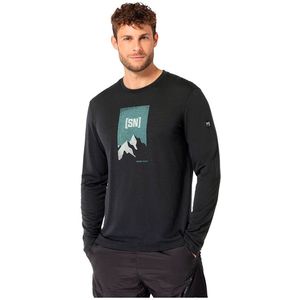 Super.natural - M 2 PITCH LS - T-shirt - Zwart - Lange Mouwen - Merinowol