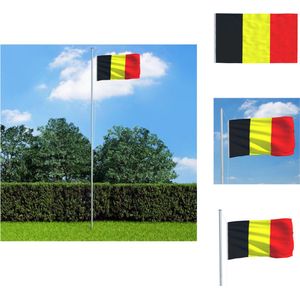 vidaXL Belgische Vlag - Polyester - 90 x 150 cm - Meerkleurig - Vlag