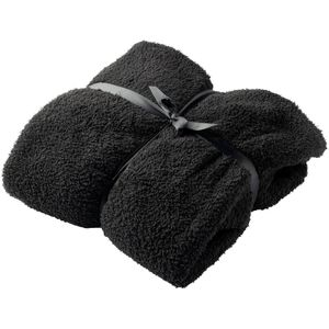 TEDDY - oversized hoodie deken volwassene - 60x90 cm - snuggle hoodie met sherpa voering - dames & heren - fleece deken met mouwen en capuchon - zwart