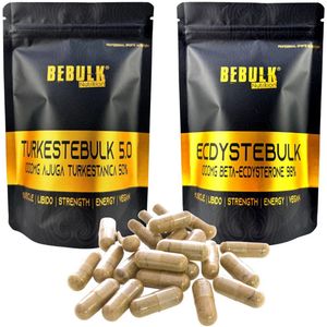 BeBulk Nutrition - Testo Booster - Turkesterone 50% + Ecdysterone 98% - 2x120 Capsules voor 4 maanden - Vegan - Kracht- Spiermassa - Herstel - Testosterone - Zonder onnodige toevoegingen - Past Door Brievenbus - Geproduceerd in Nederland