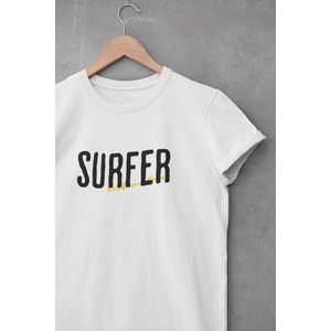 Shirt - Surfer - Outdoor Goeroe | Avontuur | Buitensport | Natuur | Wandelen | Mountainbike | Klimmen | Outdoor | Kamperen | Boulderen | Wit