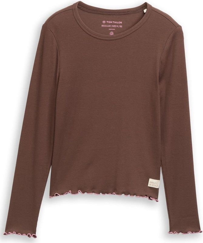 Tom Tailor - Basic - Longsleeve - Zacht Geribd Katoen - Lange Mouwen