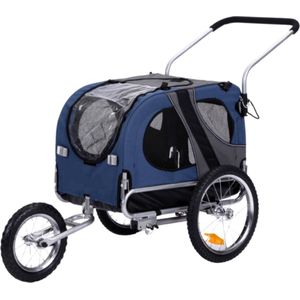 Topmast Easy Flow Hondenfietskar - Met Jogger Functie - Opvouwbaar - Blauw - Medium