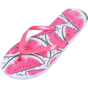 Witte teenslippers met watermeloenmotief / 40-41