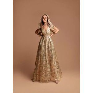 Gouden Glitter Galajurk – Leilana - 44