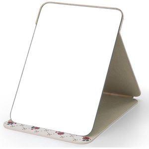 Folding Mirror Portable - Table Mirror Multi Stand Angle - Travel Mirror - Super HD Makeup Mirror - Folding Mirror met PU Leather Cover - Collapsible Mirror - 25x18cm (Printed)