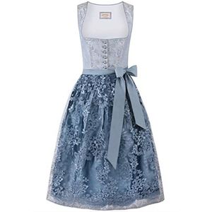 Elegante blauwe dirndl jurk voor dames met paisley-patroon
