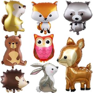 8 Stuks Bosdieren Ballonnen - Verjaardag Decoraties - Olifant, Panda, Koala, Koe, Leeuw, Vos - Slinger & Boog Kit voor Jongen Meisje Baby Shower