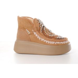 NAN-KU dames boot Teletubbie suède camel