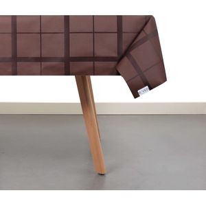 Raved Tafelzeil Vierkant Uitwasbaar  140 cm x  100 cm - Donkerbruin - Waterafstotend