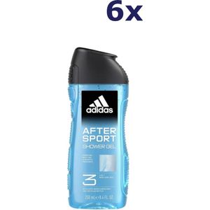 Adidas Douchegel & Shampoo - After Sport - Men - 6x 250ml - Voordeelverpakking