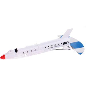 Toi-Toys Space Shuttle - Licht & Parachute - 25 x 12 x 3 cm - Wit/Blauw