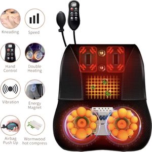 J&R Massageapparaat - Multifunctioneel - Nekmassage apparaat - Massagekussen - Nek - Schouder - Rug - Taille - Been - Afstandbediening