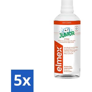 Elmex - Tandspoeling - Junior - Anti Cariës - 400 ml - Bulkverpakking - 5 stuks