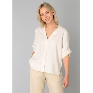 Yest - Linnen Top - Wit - V-hals - Driekwart Mouwen
