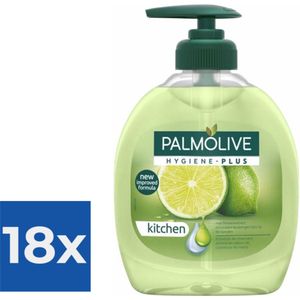 Palmolive Handzeep Hygiëne-Plus Anti Bacterieel - Limoen - 300 ml - Voordeelverpakking 18 stuks