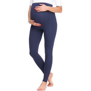 Be Mammy Dames Lange Leggings - Zwangerschapsleggings - BE-BE20-257-LE - Marineblauw - XL