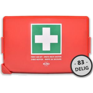 ELRO EHBO2500 EHBO Kit B Medium – 83-delig – EN13157 Gecertificeerd – Voor Werkplekken, Verenigingen en Thuis - tot 50 Personen – Inclusief Hardcase Koffer en Wandhouder