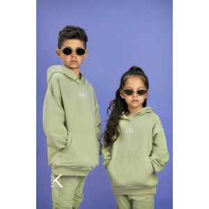 OVERSIZED HOODIE & TAPERED SKINNY JOGGERS SET IN EARTH GREEN JOGGINGPAK GROEN KIND KINDERMODE HERFST WINTER maat 104 uniseks