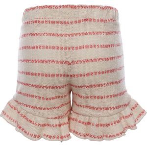LOOXS Little 2312-7650-228 Meisjes Broek - Maat 128 - ecru streep van 50% Cotton 50% polyester