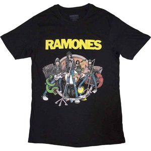 Ramones - Cartoon Band Heren T-shirt - XL - Zwart